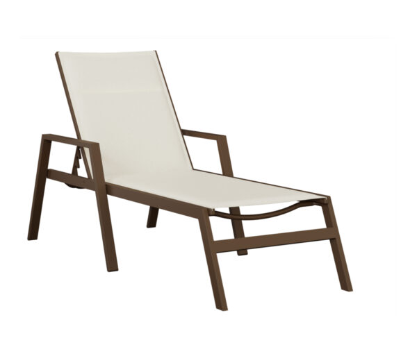 Vida Padded Sling Chaise Lounge with Arms