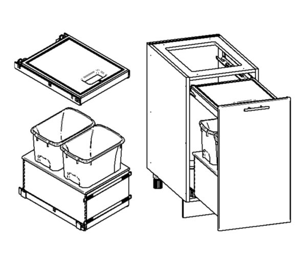 Cutting Board With Bottom Mount Waste Unit